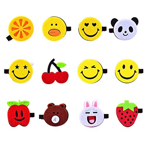 Yoolove Boutique Hair Barrettes Hair Clips with Smile Cartoon for Baby Girls 12pcs