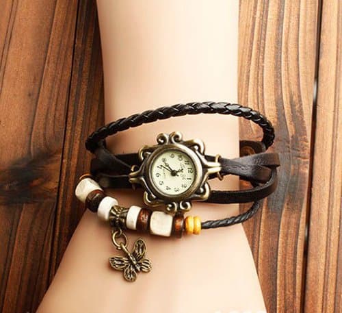 MOKOLO Fashion Accessories Trial Order New Quartz Fashion Weave Wrap Around Leather Bracelet Lady Woman Wrist Watch