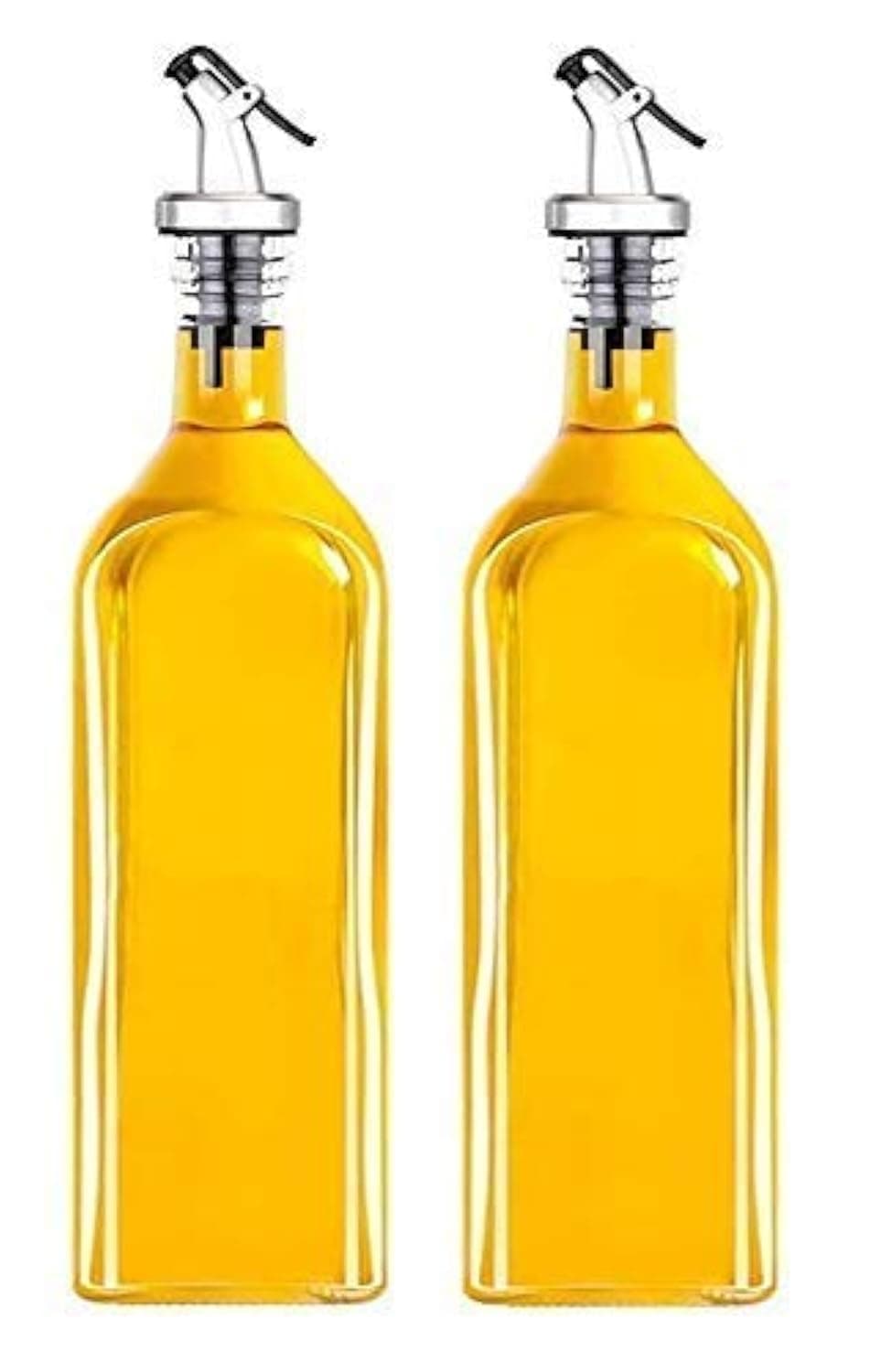 AvoraOil Dispenser for Kitchen 1 Litre Glass Clear 1000 ml Pack of 2