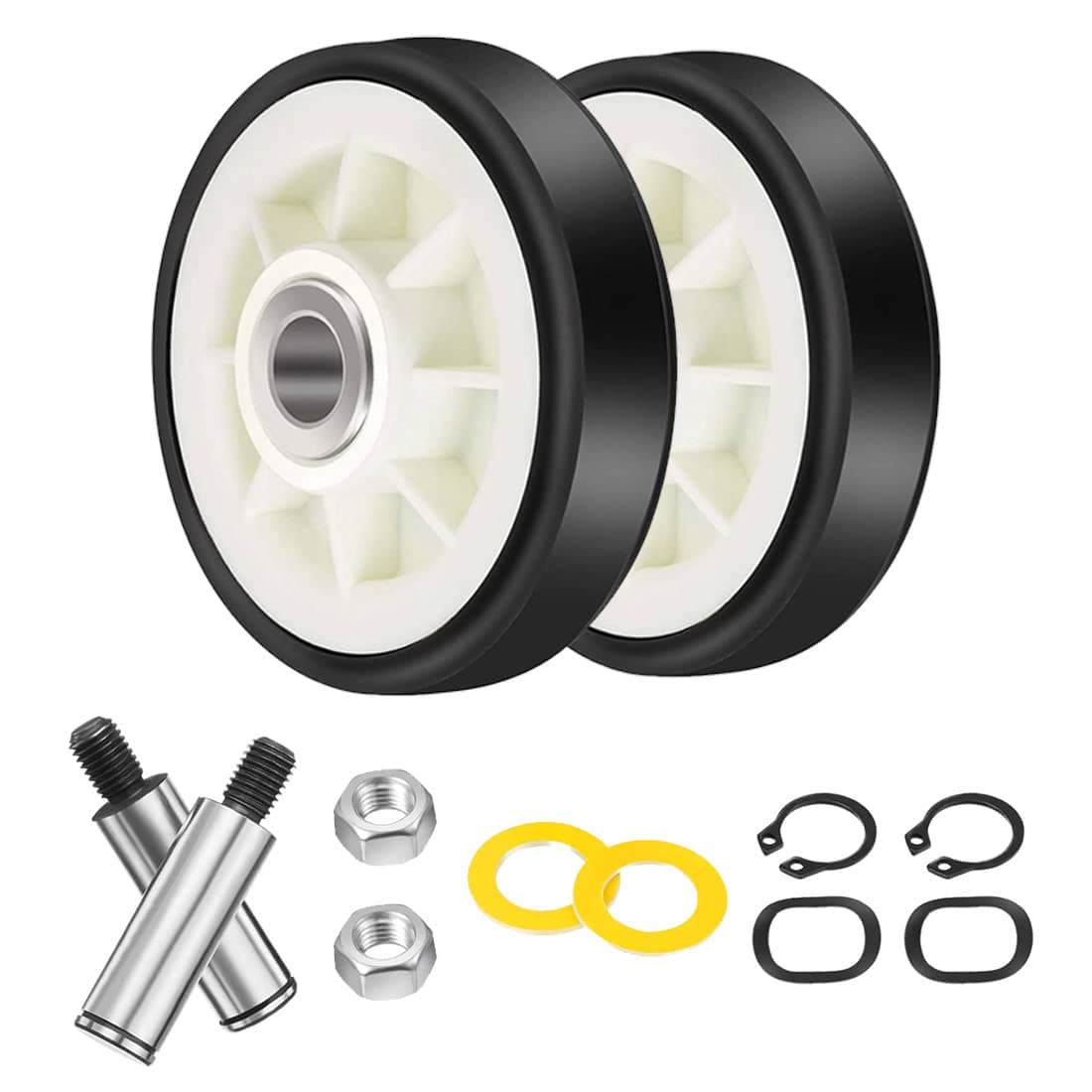 12001541 303373K Dryer Drum Roller Support Wheel Kit for Maytag Kenmore Amana Crosley Admiral Dryers Replacement Parts #303373、Y303373、3-3373、12001541VP、W10116741、ER303373K、EA1570070、AP4008534