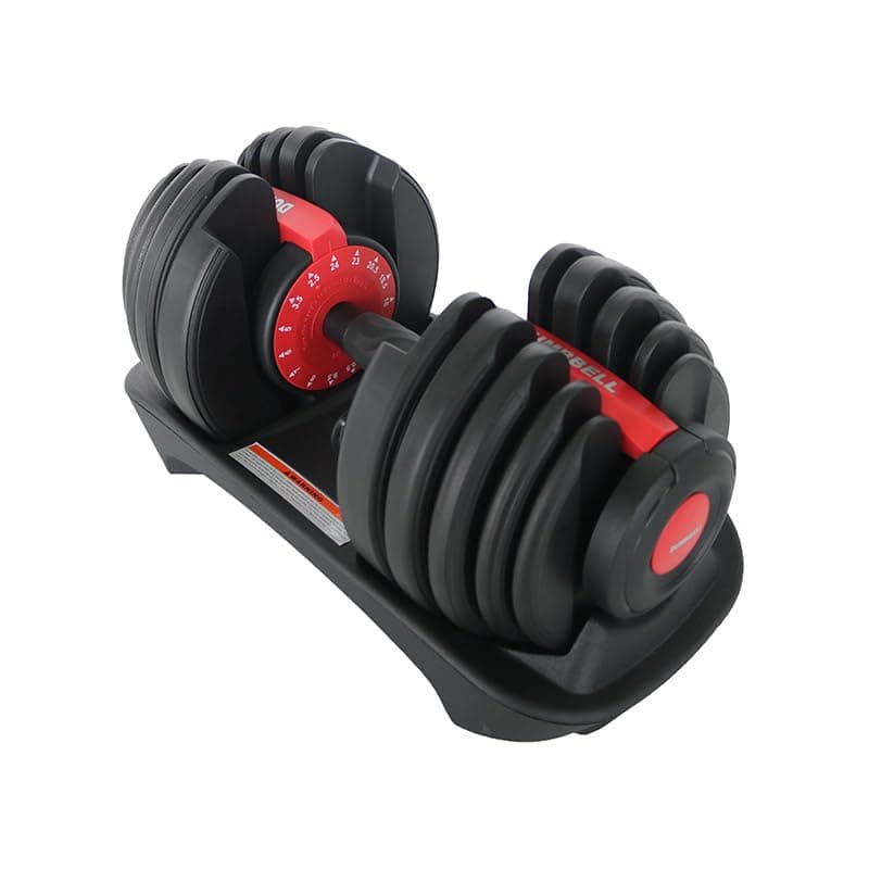 COOLBABY SelectTech 552 - One Adjustable Dumbbells Black, Red, Grey. Version 2, Medium black