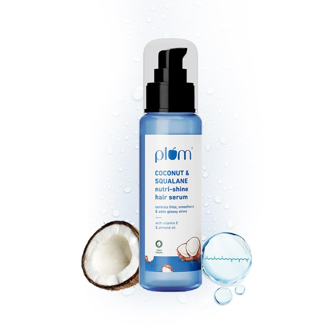 Coconut & Squalane Nutri-Shine Hair Serum | Frizz Control & Instant Shine | Enriched with Vitamin E & Almond Oil | Coconut-Vanilla Fragrance | 75ml