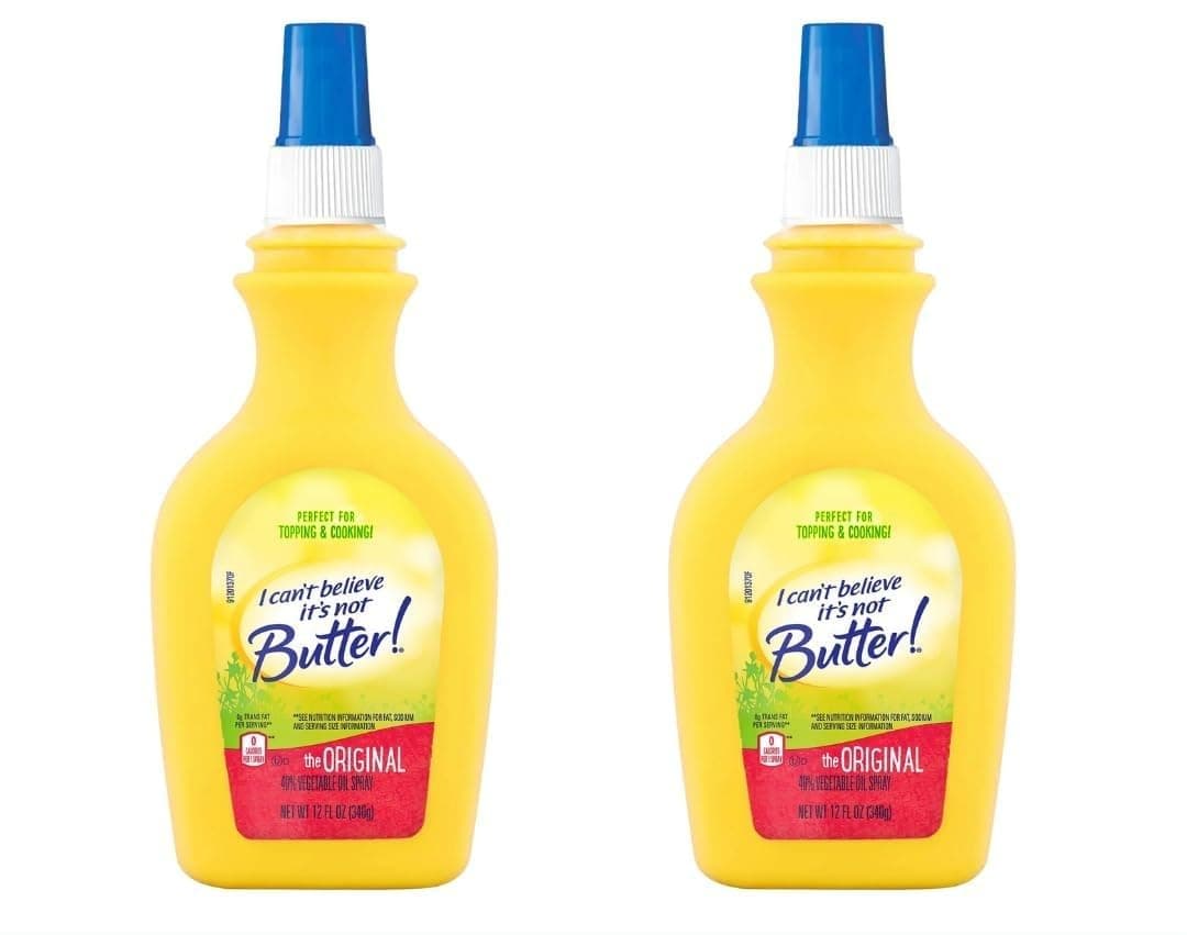 I Can't Believe It's Not Butter Spray 12 oz (2-Pack) Non Dairy Butter Alternative, Plant Based Butter Spray for Popcorn, Cooking, Vegetables and More - Bundled with The Sweet Lyfe fridge magnet