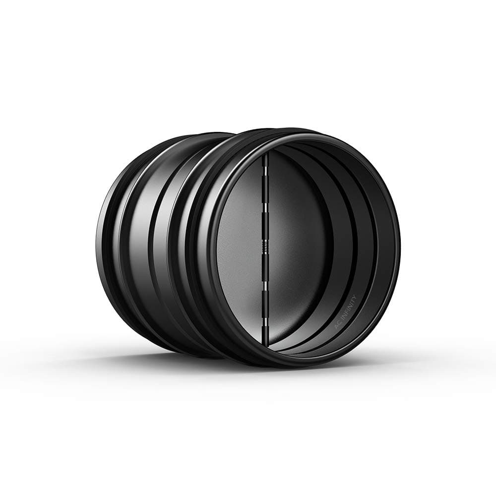 4" Backdraft Damper, One-Way Airflow Ducting Insert with Spring-Loaded Folding Blades for 4” Ducting in Range Hoods and Bathrooms Fans