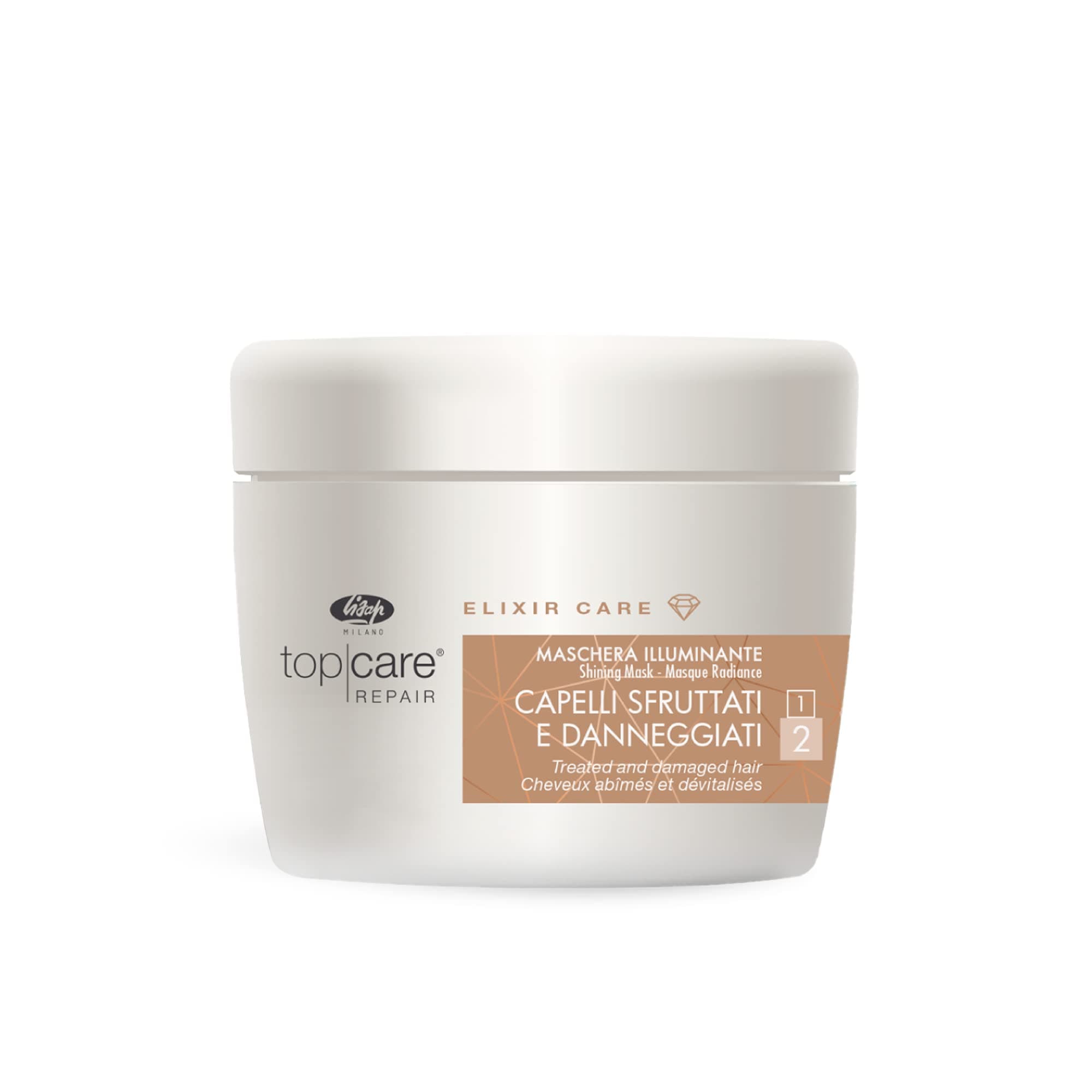 Lisap Hair Mask Top Care Repair Elixir Hair Care, Hydrating Deep Conditioning Hair Mask for Damaged Hair or Color Treated Hair, Shea Butter & Argan Oil, Paraben, Colorant & Sulfate Free, 8.45 fl oz