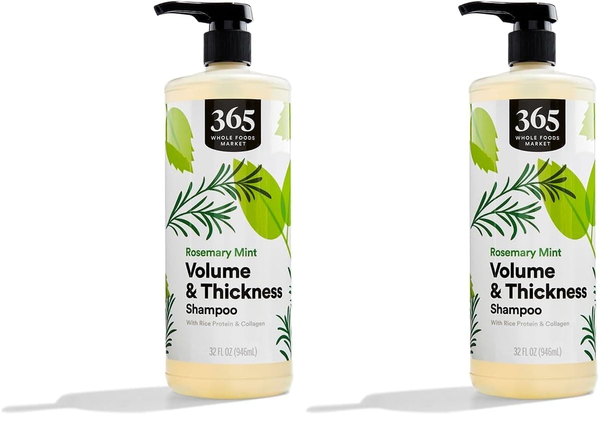 365 by Whole Foods Market, Volume & Thick Shampoo Rosemary Mint, 32 Fl Oz (Pack of 2)