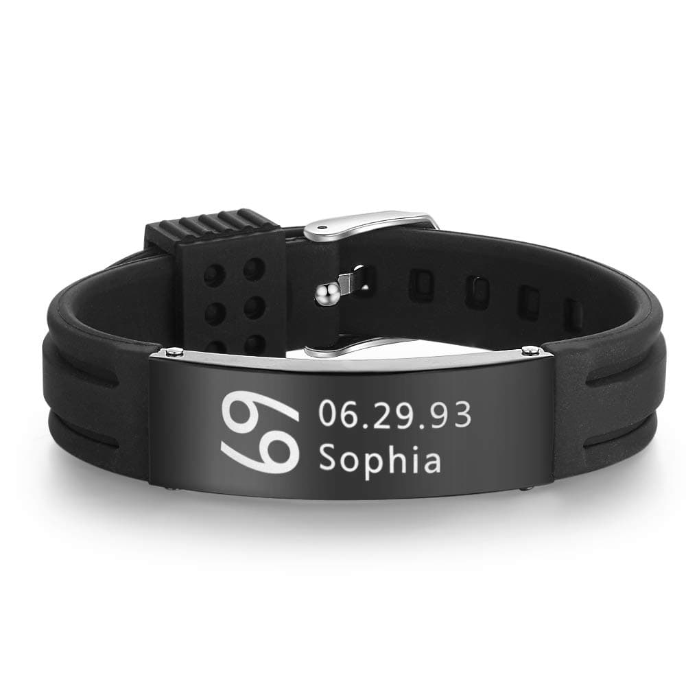 JewelOraPersonalized Mens Stainless Steel Bracelets Custom Names Couple Bracelet Adjustable Alert Bracelets