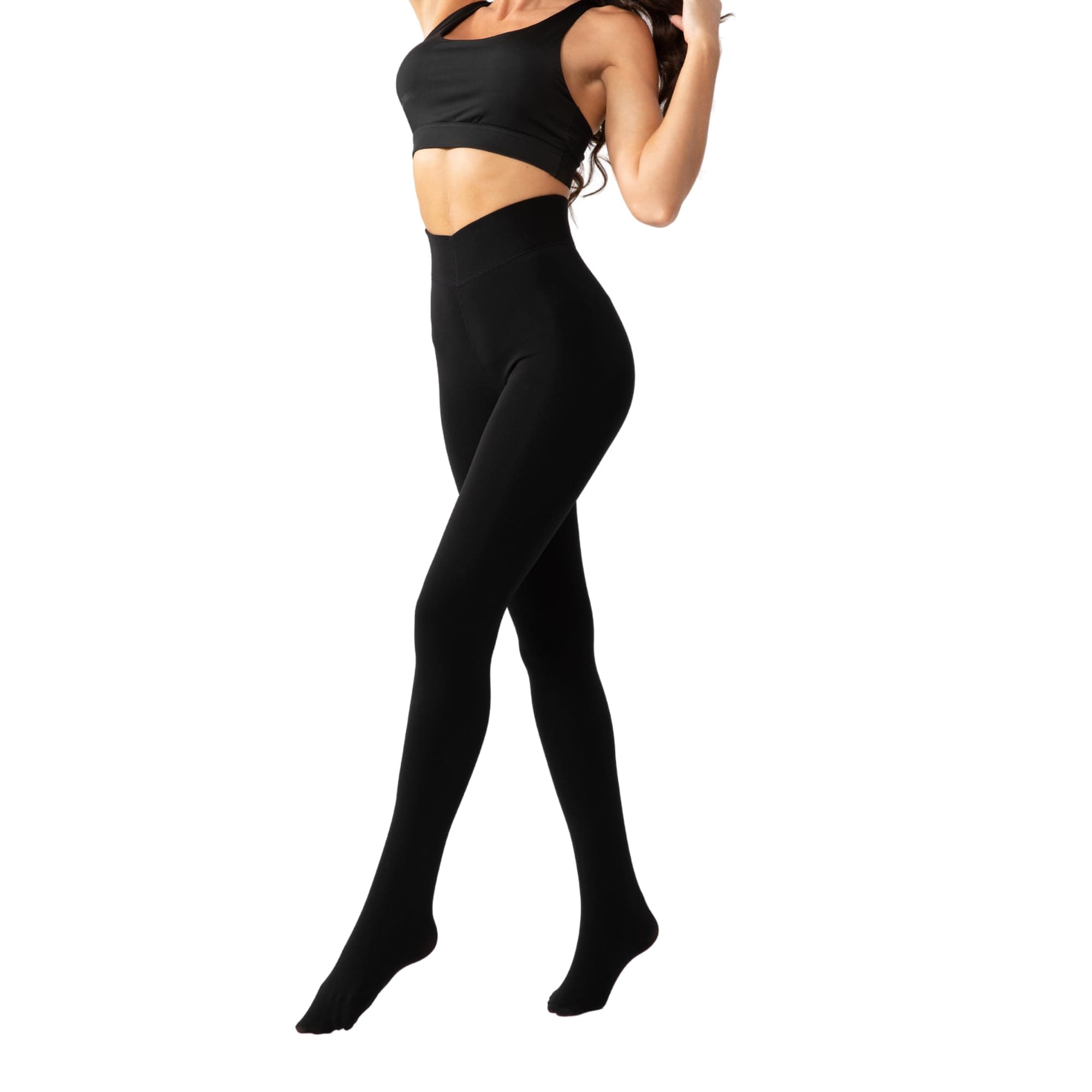 Zeltauto Women Fleece Lined Tights Fake Translucent Warm Sheer Pantyhose Thermal Opaque Tights High Waist Leggings for Winter