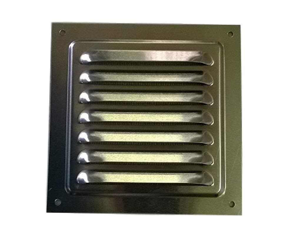 125 x 125mm Grill Air Vent - Metal - Aluminium Rust Free with Mosquito/Bug Net