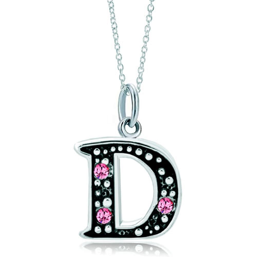 LovelyJewelry Pink Letter A-Z Alphabet Initial Charms Bead Necklace Pendant