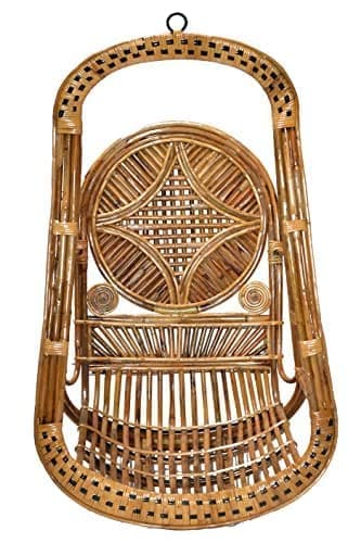 Cane Crafts Bamboo (Bait) Cane Swing Chair | Swing Chair for Outdoor Comfort and Tranquility | Cane Jhula For Adults Uyyala Hammock Hanging Chair Jhula For Balcony, Living Room and Garden with Cushion