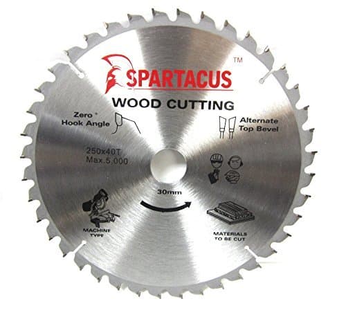 Spartacus250mm Diameter x 40 Teeth x 30mm Bore Wood Cutting Mitre Chop Saw Blade Fits Elektra-Beckum UK333 KGT500 KGT550