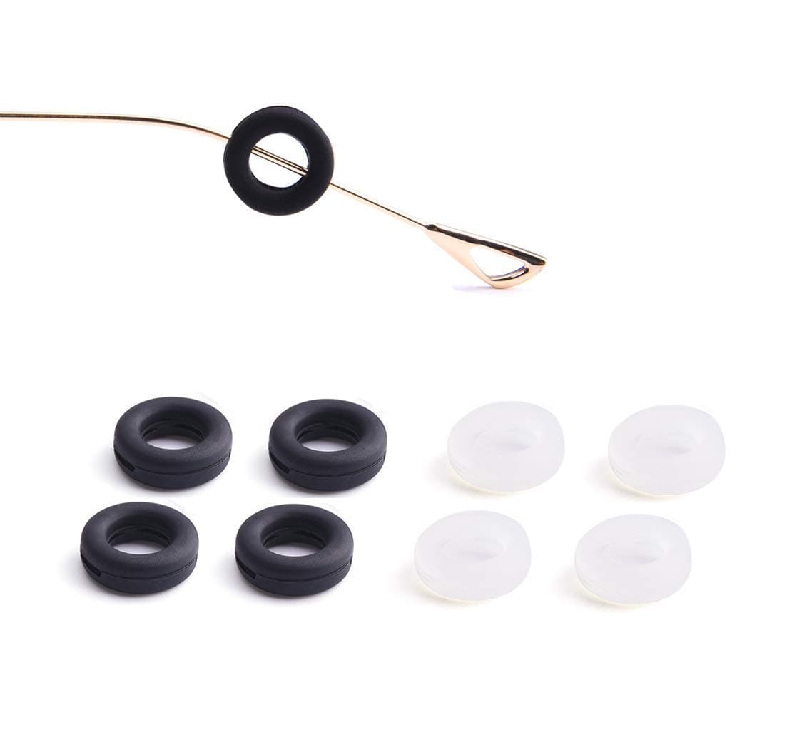 Silicone Glasses Ear Hook, Anti-Slip Hooks for Glasses Frame, Soft Comfortable Temple Tip Holder Ring, Eyeglass Accessories, Pack of 4 Pairs (2 Transparent 2 Black)