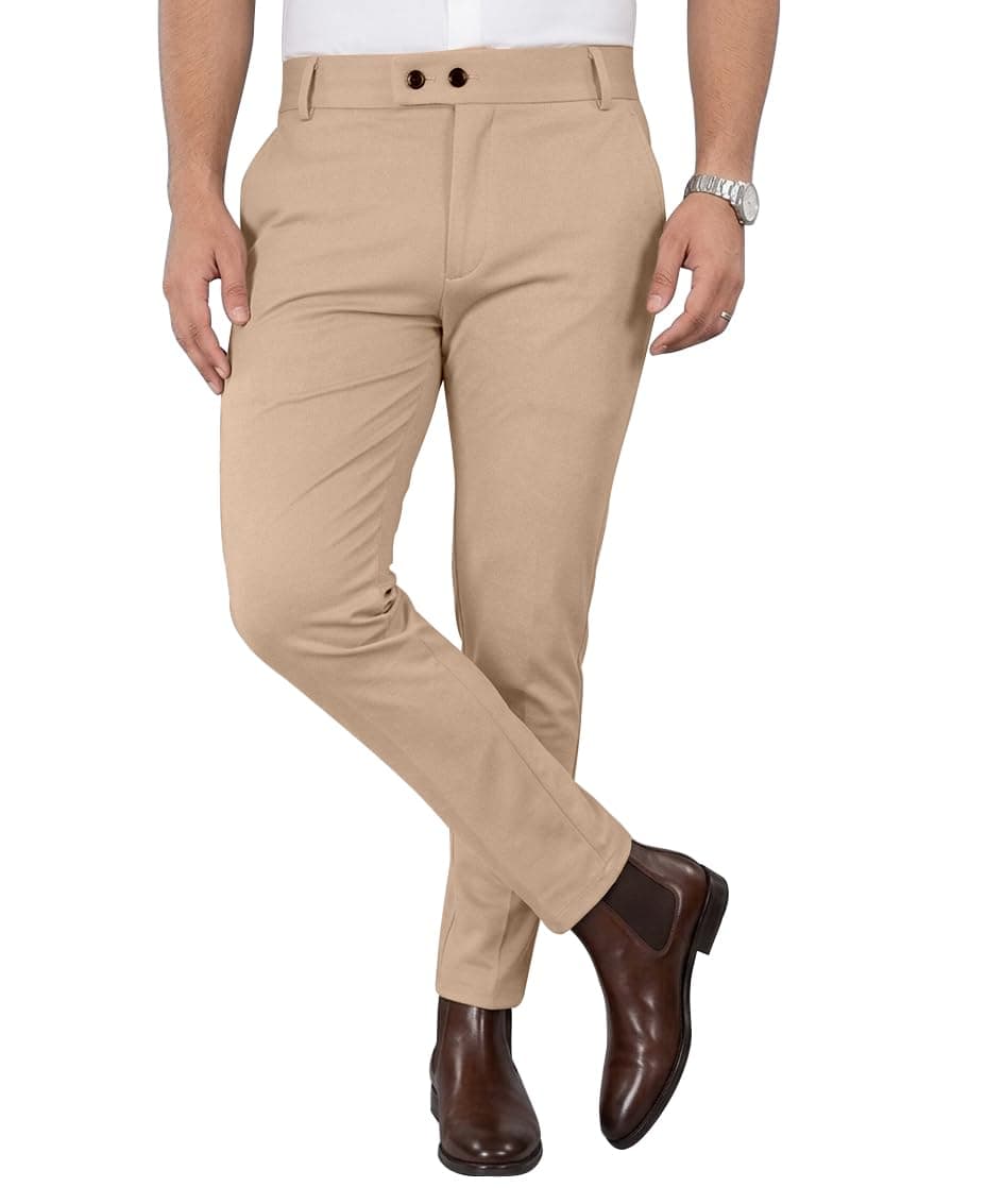 Men's Stretchable Stretchable Formal Pant Trousers | Stylish Slim Fit Men's Wear Trousers for Office or Party | Polycotton Knitted Fabric
