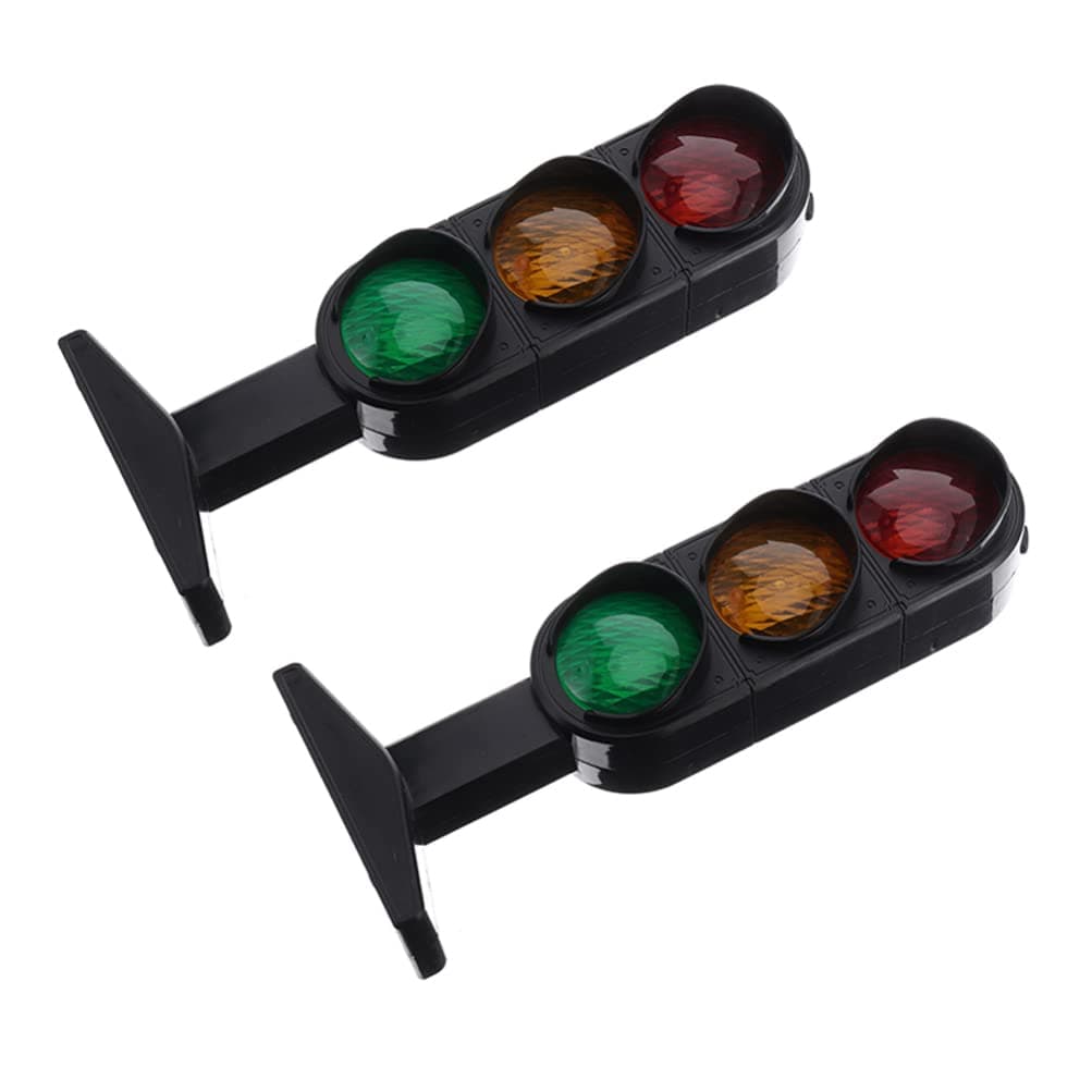 STOBOK Kids Traffic Light Signs Toy: 2PCS Multicoloured Simulation Road Light Safety Traffic Maker Crosswalk Signal Model Toy LED Traffic Stop Sign Light Lamp Toy Playset for Toddler Child