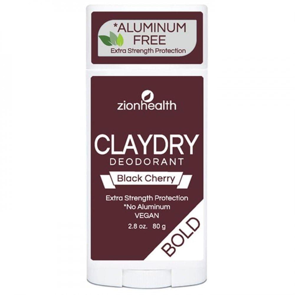 Clay Dry Bold Black Cherry Vegan Deodorant Zion Health 2.5 oz Stick