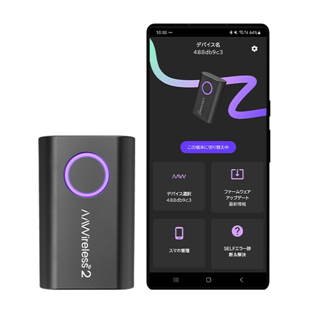 AAWireless 2 Wireless Adapter Toggle - Convert Wired Android Auto to Wireless - Multi-Function Button - Easy Plug and Play Setup - Smooth Connection via Bluetooth - Android Auto