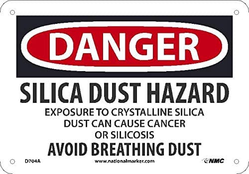 NMCD704A Danger, Silica Dust Hazard, 7X10.040 Alum