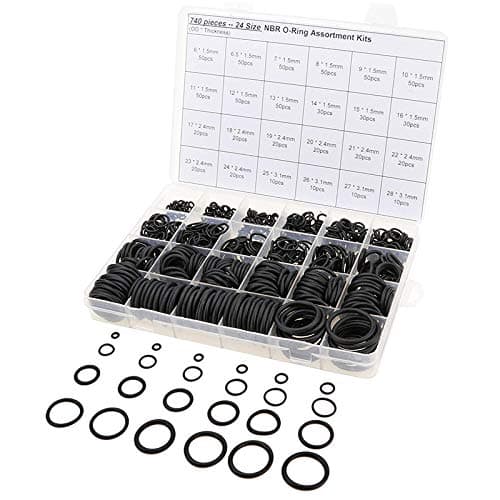 iztor 740 Pcs/24 Sizes Rubber O-Ring NBR Sealing Gasket/Washer Seal Assortment Set with Case
