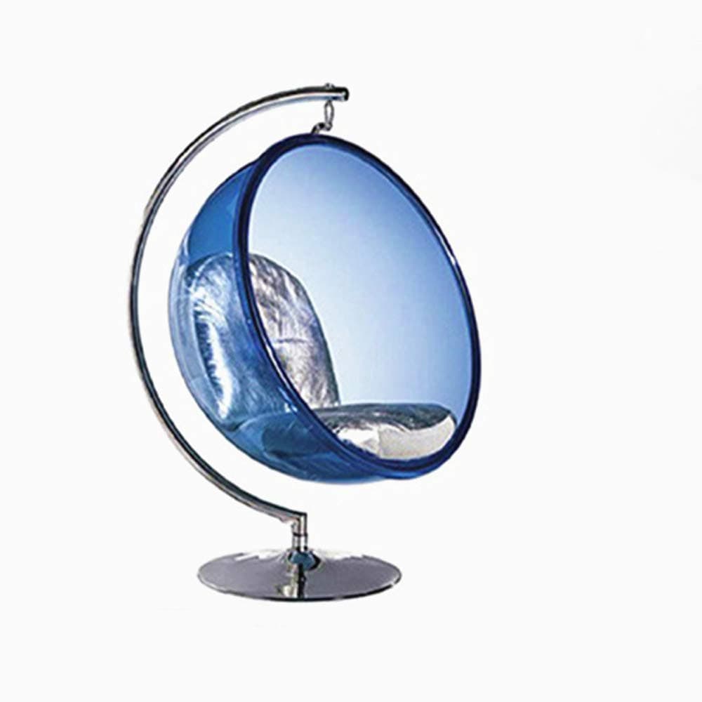 SMLJJHW Transparent Bubble Chair, Stainless Steel Glass Ball Round Chair, Acrylic Hanging Basket, Swing Hanging Chair, Metal Frame, Solid Stainless Steel Elbow, 360 Degree Rotation