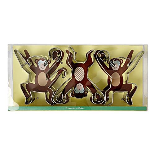 Meri Meri Monkey Cookie Cutter, Metal, Set of 3