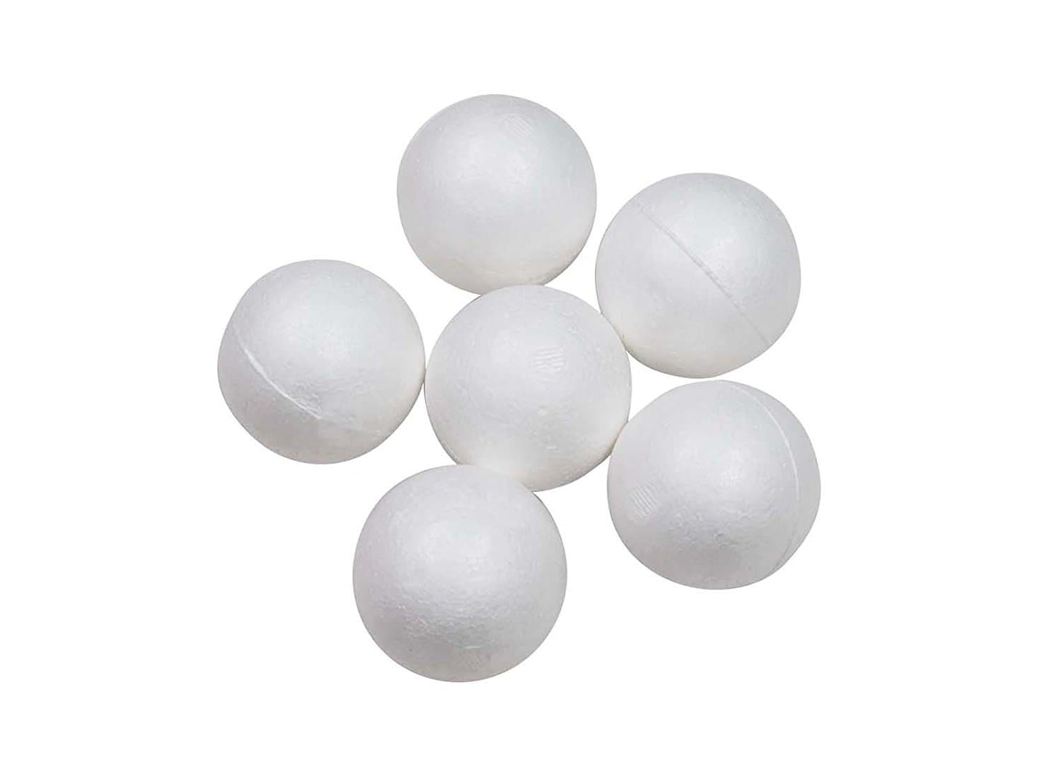 Thermocol Balls: Size of 2 inch : Pack of 6 pcs : for model making, Party Decorations, Carnivals, Celebrations, School