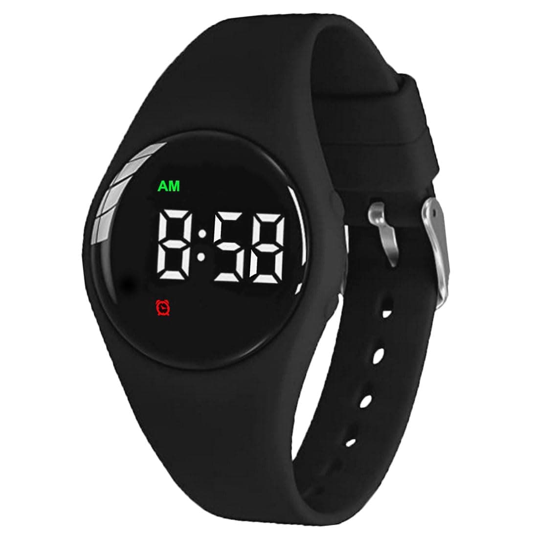 e-vibraWater Resistant Potty Training Watch Rechargeable Vibrating Alarm Reminder Watch Silent Wake Up Watch - with Lock (Black)