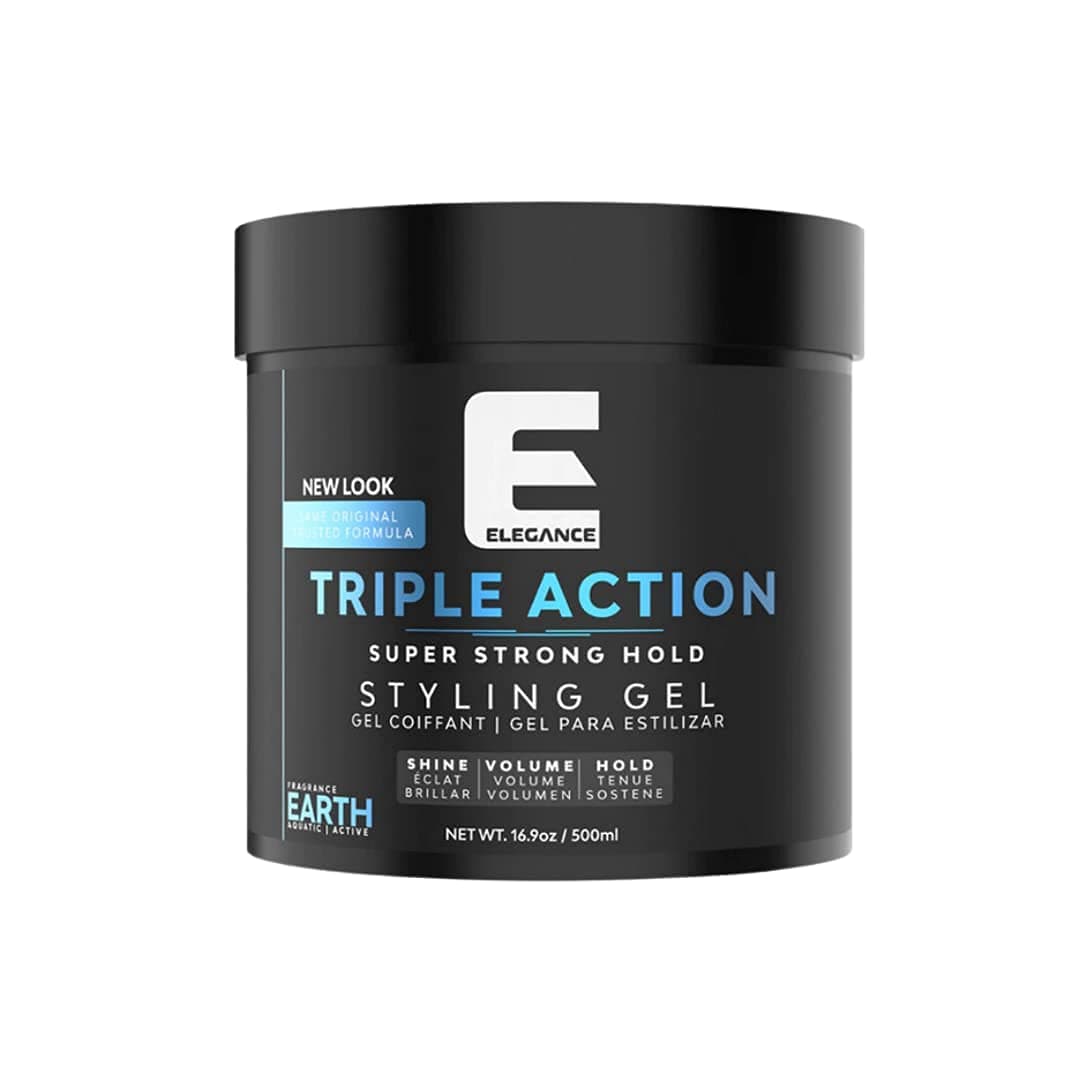 E Elegance Triple Action Hair Gel Earth Strong Hold 16.9 Oz