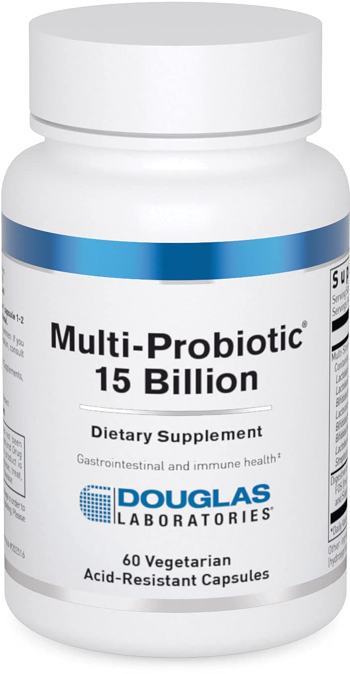 Multi-Probiotic 15 Billion | Multi-Strain Shelf Stable Probiotic with Prebiotic FOS | 60 Vegetarian Acid-Resistant Capsules