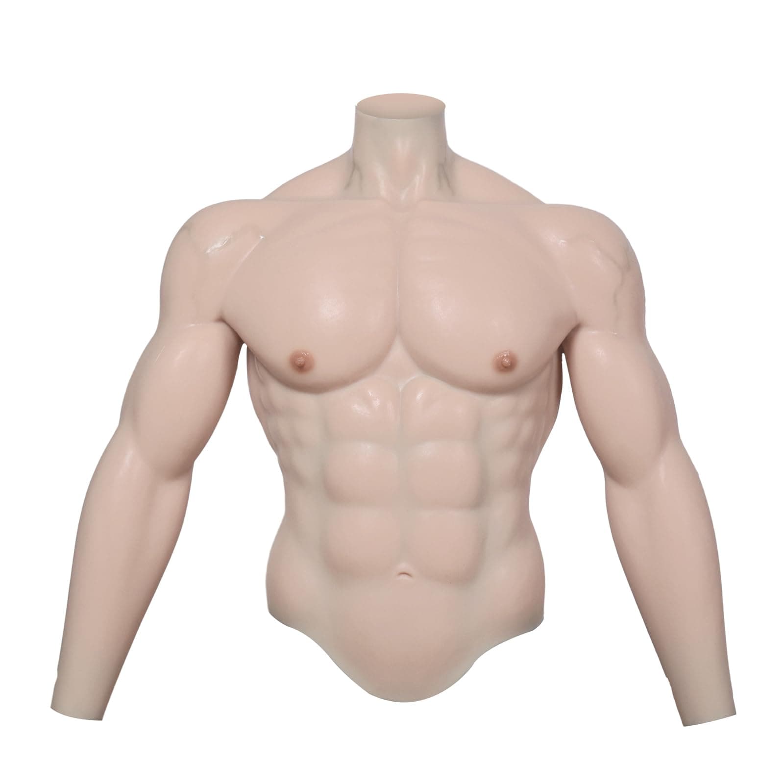 Thinskin Silicone Muscle Suit With Arms, Fake Male Chest Fake Abs for Adult Cosplay Costumes for Halloween Carnival