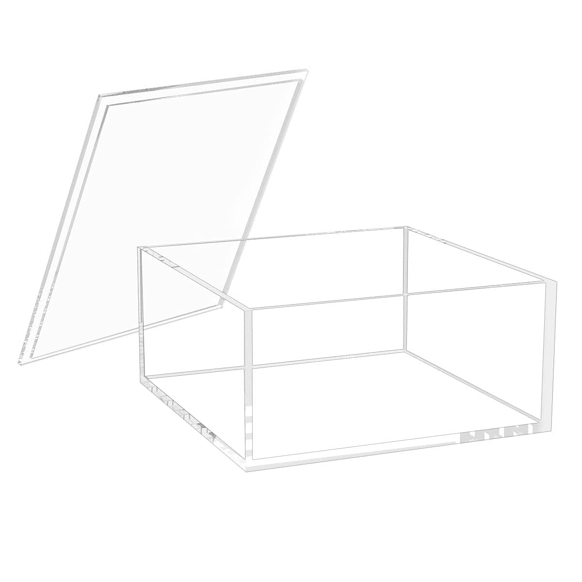 NIUBEEDecorative Acrylic Box with Lid, Clear Box Square Stackable Mult-Purpose for Office and Home (X-Large)