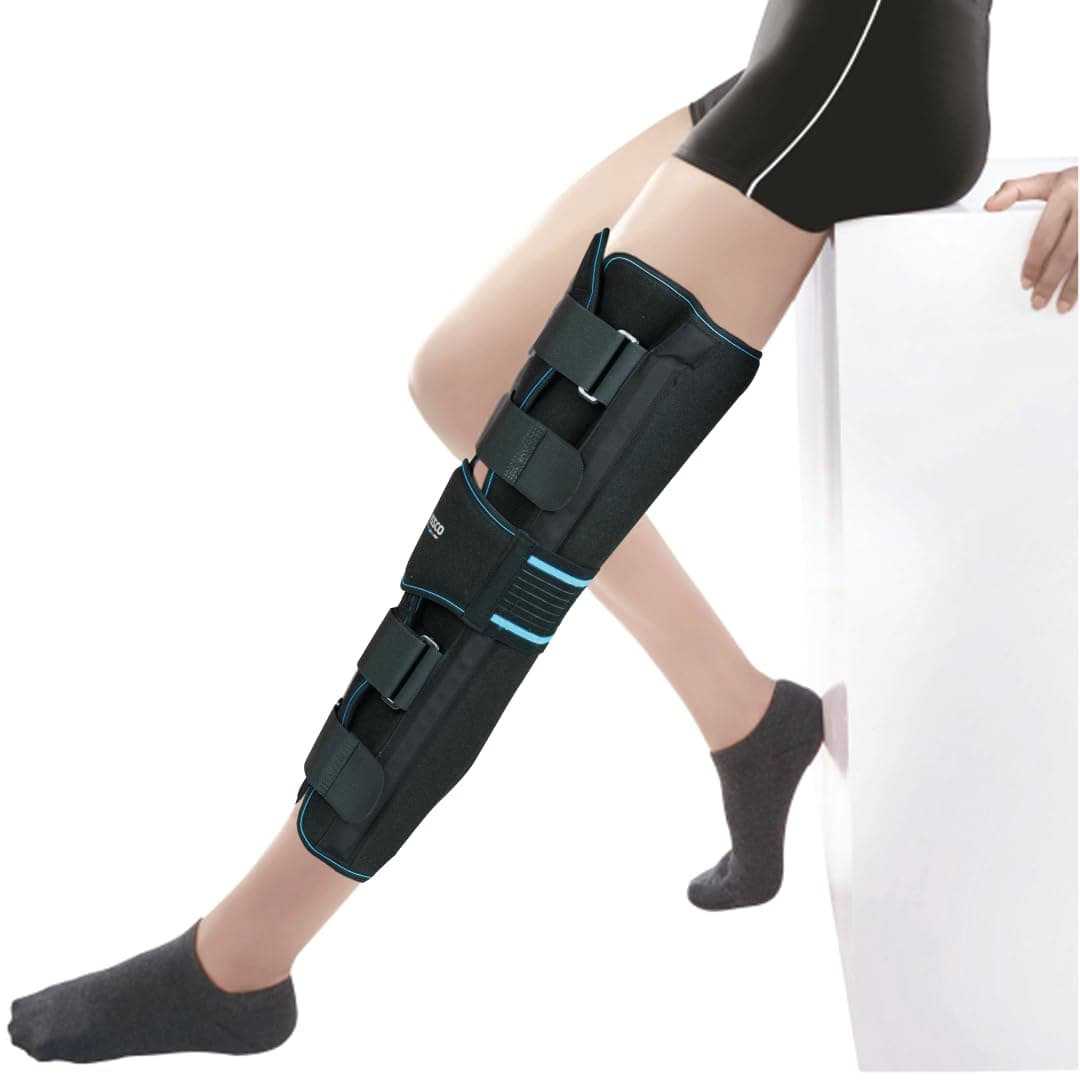 Vissco Knee Stabler - Long 19" Brace (Firm Support) | Knee Support for Osteoarthritis of knee joint |Pain Relief | Knee Stabilizer | Joint Injury | Knee Immobilizer - Medium (Black)