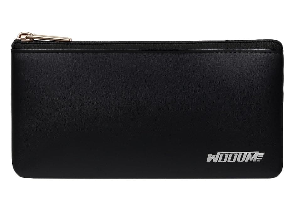 Wooum PU Leather Pouch for Stationary & Cosmetics, Waterproof Leather Pencil Case for School, College and Office, School Accessories Large Capacity Stationary Pouch, Water Resistant Case