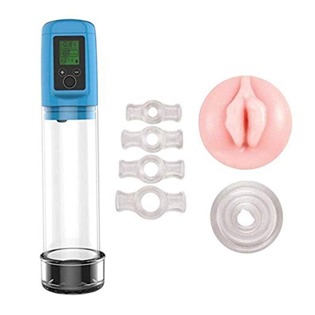 Pump Enlargement Men Vacuum Pressure Large Massage Cups Male Vacuum Pump Air Enlarger Extender Prolong Enhancer Electric Men's High Vacuum Pump Air Pressure Setting Device