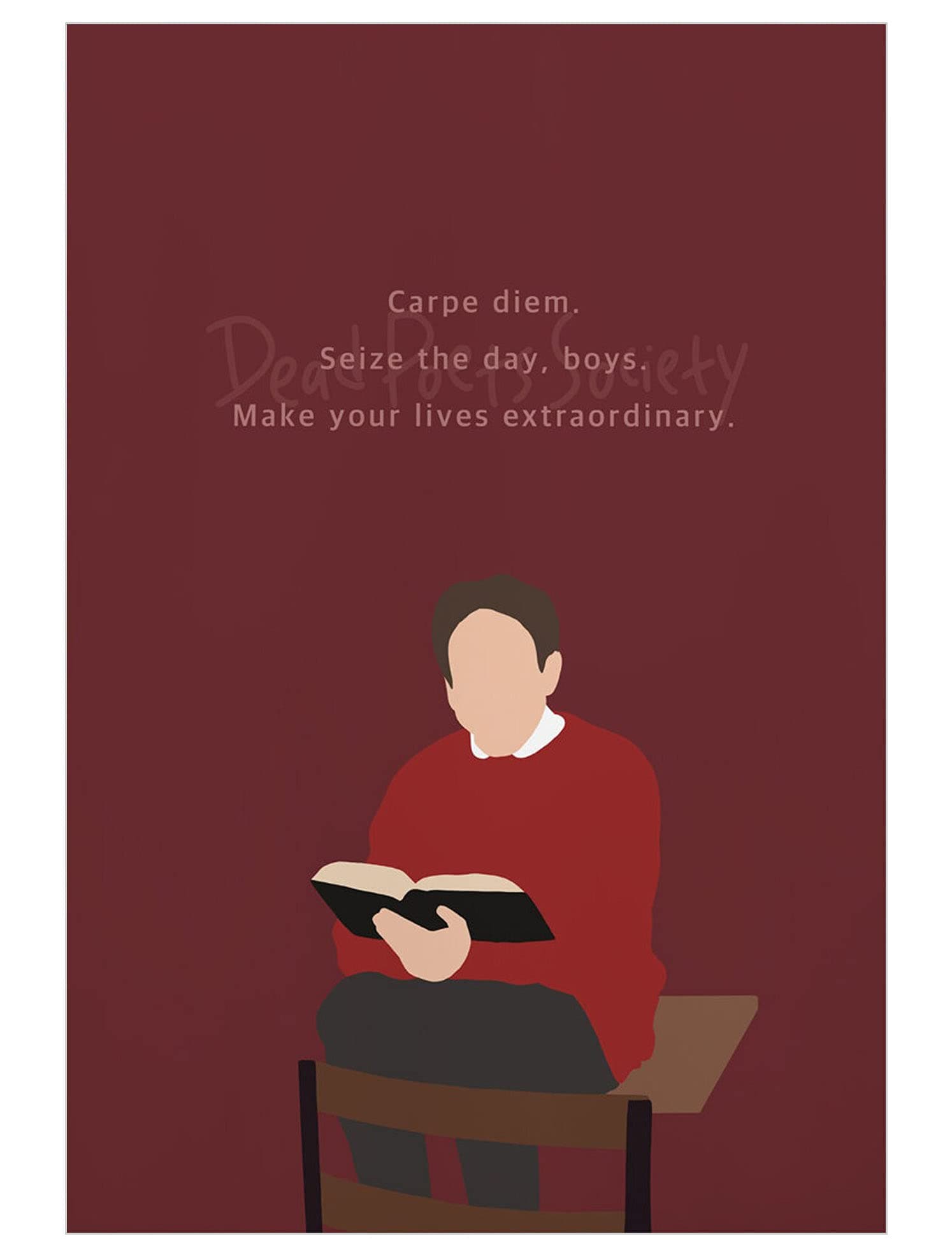 Nirvan Dead Poets Society Quote Carpe Diem. Seize The Day, Boys Make Your Lives Extraordinary Poster 18x24 Inch