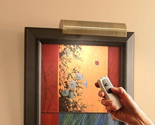 Concept Lighting 202L Cordless Remote Control LED Picture Light Antique Brass, Small