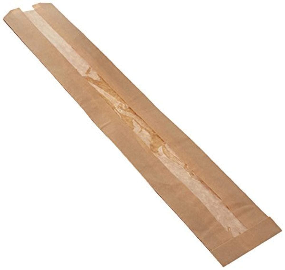 Cakesupplyshop Packaged C9y- 25 Food Packaging Paper Bread Bags with Front Window 4.5x2x24" with Freshly Baked Stickers