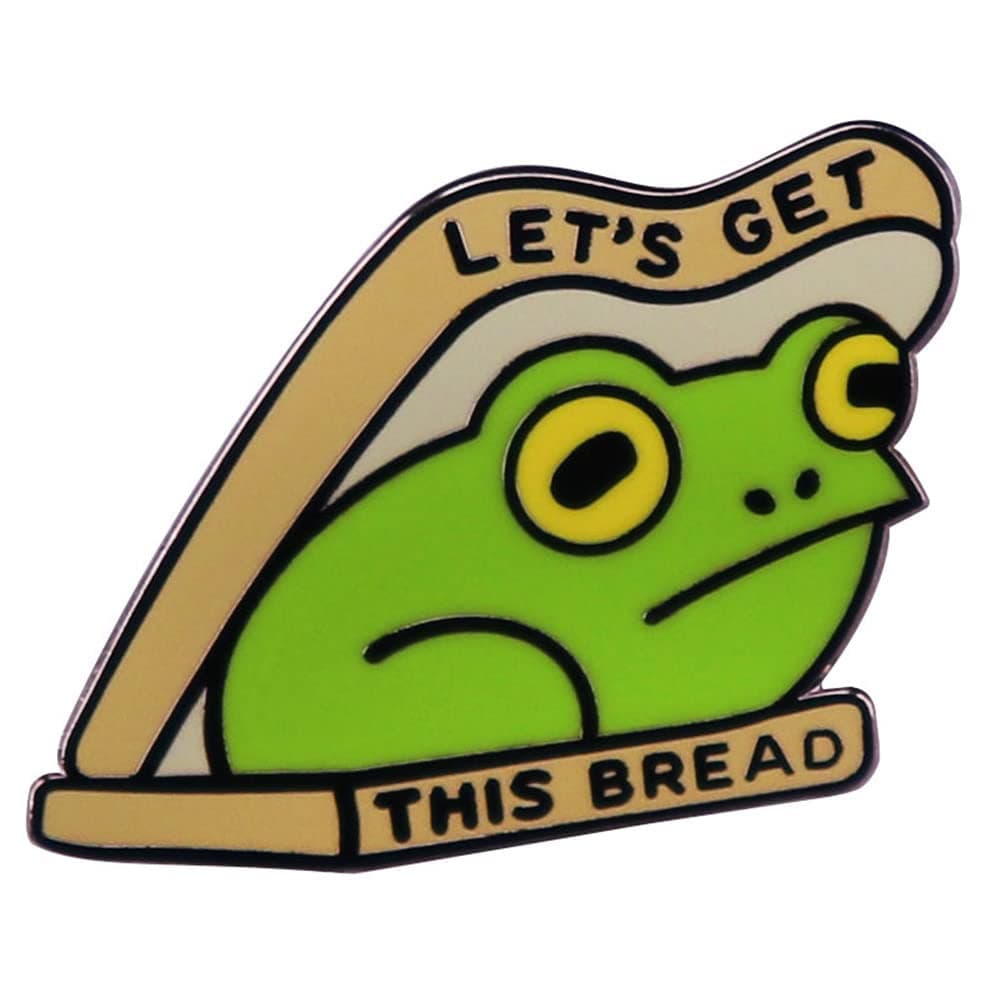 Get This Bread Frog Metal Brooch Cartoon Animal Brooch Pin Badges for Clothing Backpack Funny Novelty Enamel Lapel Pin DIY Jewelry Decoration (frog)