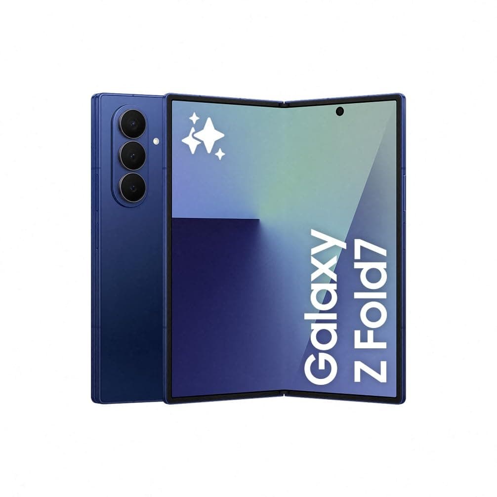Samsung Galaxy Z Fold7 AI Phone, Thin and Light Foldable Design, Large Screen, 200MP Camera, 256GB Storage, 12GB Memory, 4400 mAh Battery, Blue Shadow, 3 Year Extended Warranty (UK Version)