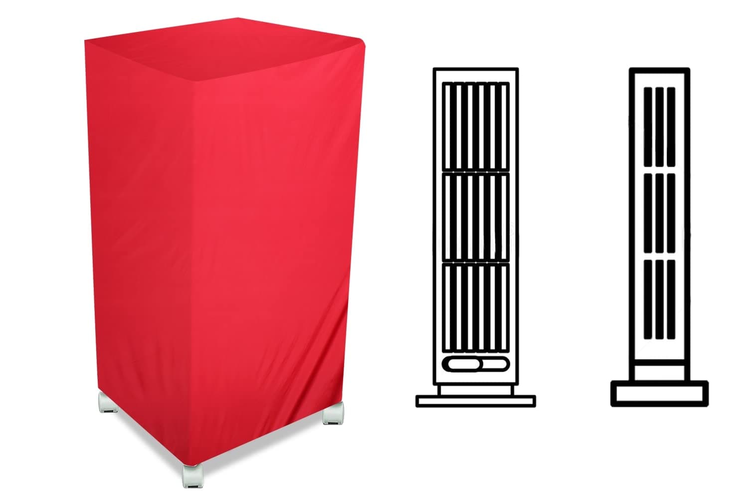 StylistaCooler Cover Compatible for Symphony HiCool 45T Modern 45 Liter Tower Cooler Red Color