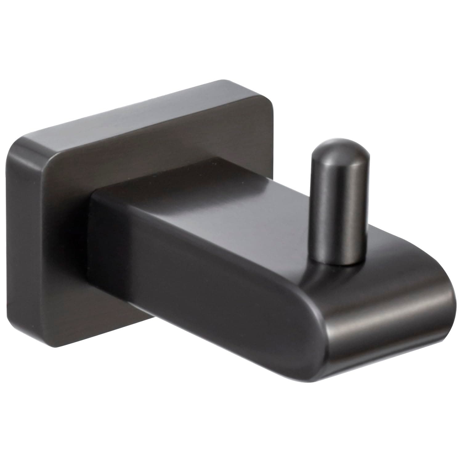 MyGift Modern Gunmetal Gray Wall Mounted Towel Hook, Hotel Series Sleek Polished Stainless Steel Hanging Bath Towel and Robe Holder