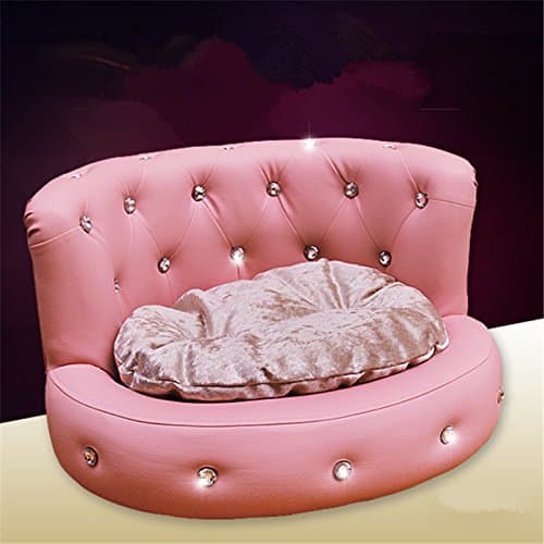 Dog Bed Princess Tactic Vip Bichon Diamond Puppy Kennels Bed Washable Leather Summer Pet Sofa Luxury Pink