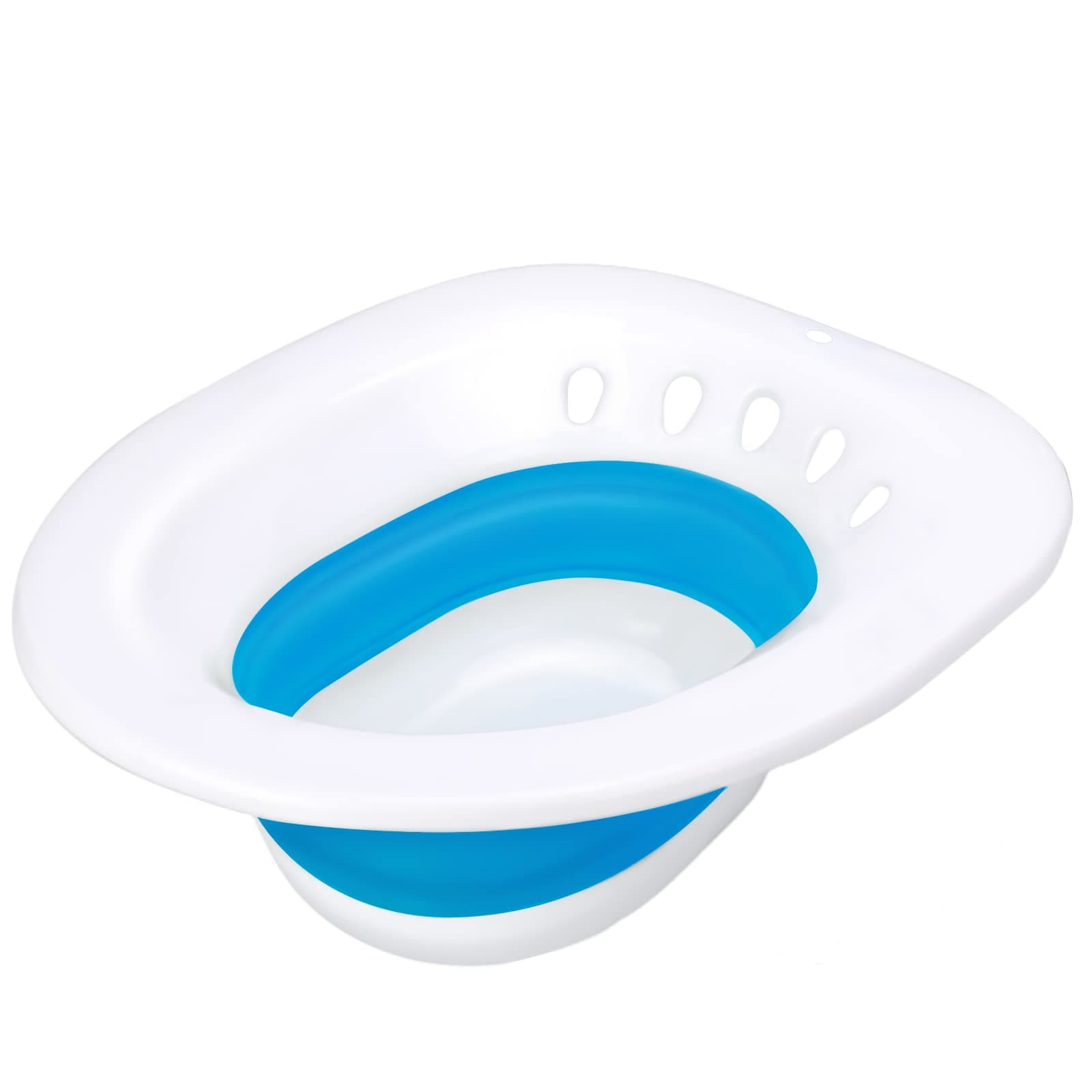 Pochik Sitz Bath for Toilet Seat, Sitz Baths for Hemorrhoids and Postpartum Care, Yoni Steam Seat, Collapsible Basin for Epsom Salt Soak, Sits Bath Kit for Women - Cerulean