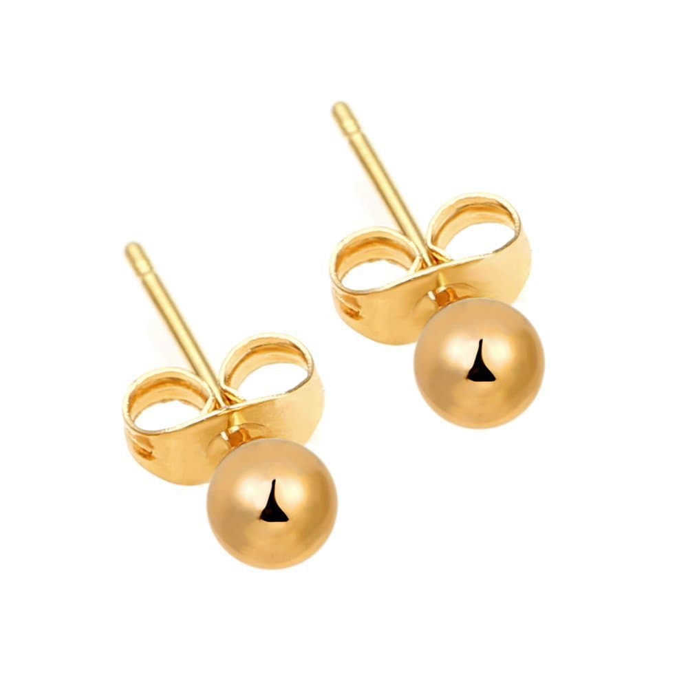 14K Gold Filled 6mm Round Ball Stud Earrings
