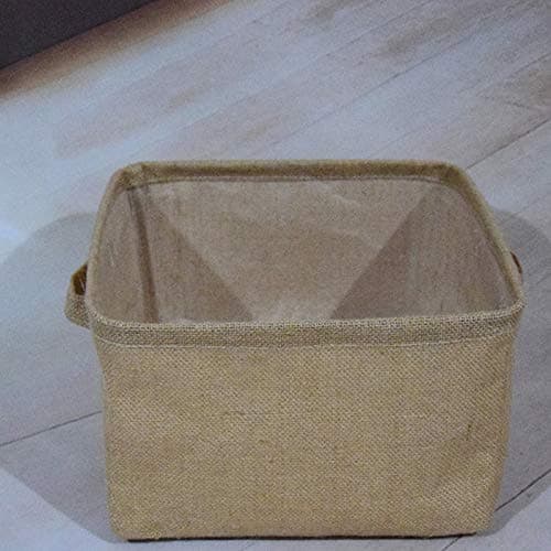 lxfy 2*Yellow Linen Square Storage Basket Folding Toy Laundry Storage Basket (36 * 36 * 22Cm)