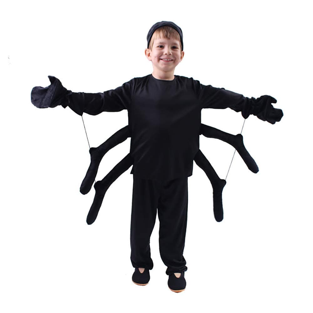 Spider Costume for Kids, Perfect for Halloween Animal Dress up Party, Best (XS/3-4Y) Black