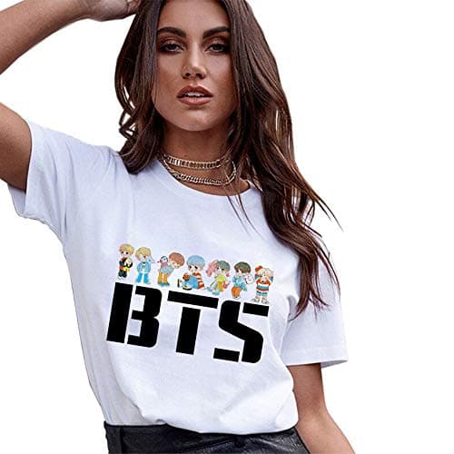 BTS Cute Koop T Shirt Women Summer White Short Sleeve Tops Kawaii Clothes