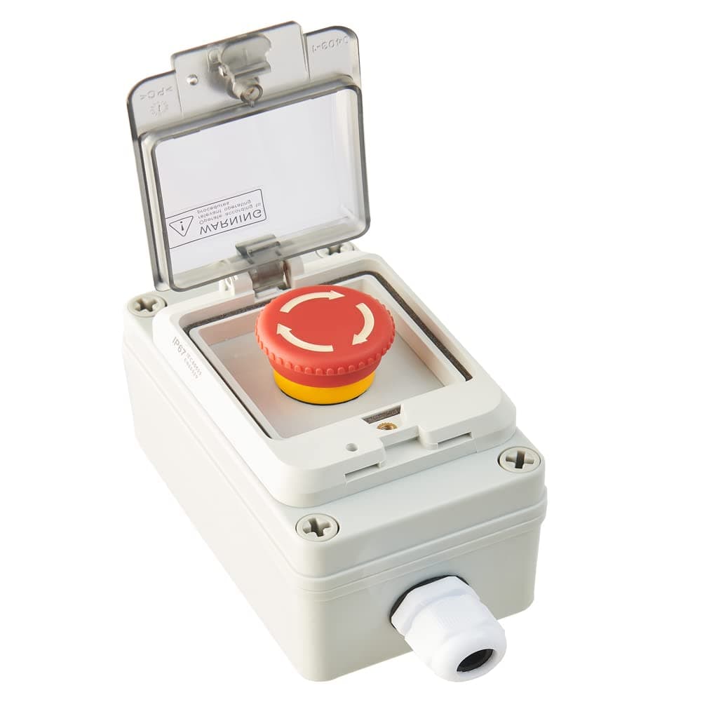Estop Switches with Box e-Stop Box e-Stop Push Button with Box e-Stop Push Button with Plastic Box e-Stop Button Box Emergency Stop Push Button Switch Push Button Station Box