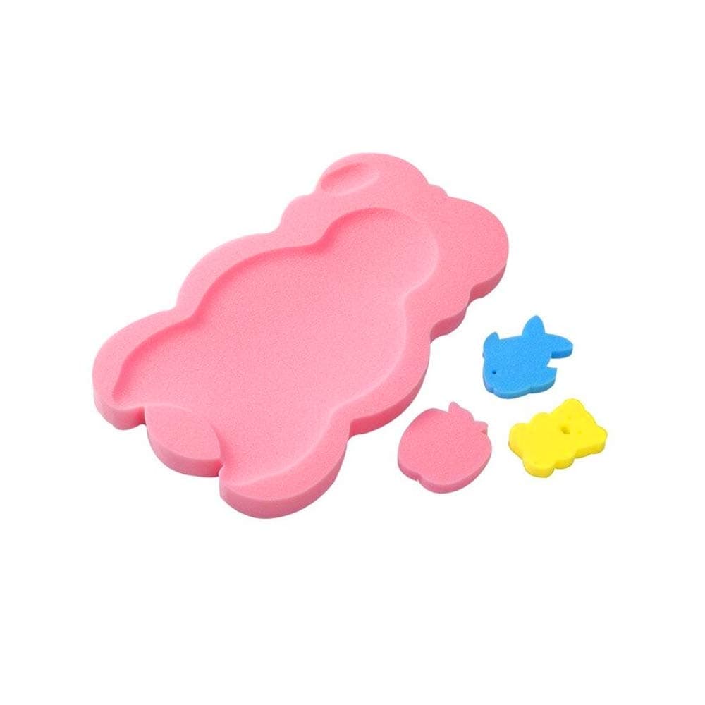 Cute Non Slip Baby Care Bath Sponge Bed Cushion Foam Comfy Shower Mat Soft (Pink)