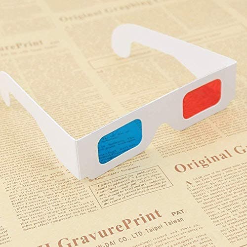 Tronics India Paper Frame Red Cyan 3D Glasses for YouTube Videos | Pack of 20 | Thin 0.23mm Lens for Enhanced 3D Effect | Compatible with Red Cyan Videos & Images | Not for Side-by-Side/Over-Under Formats